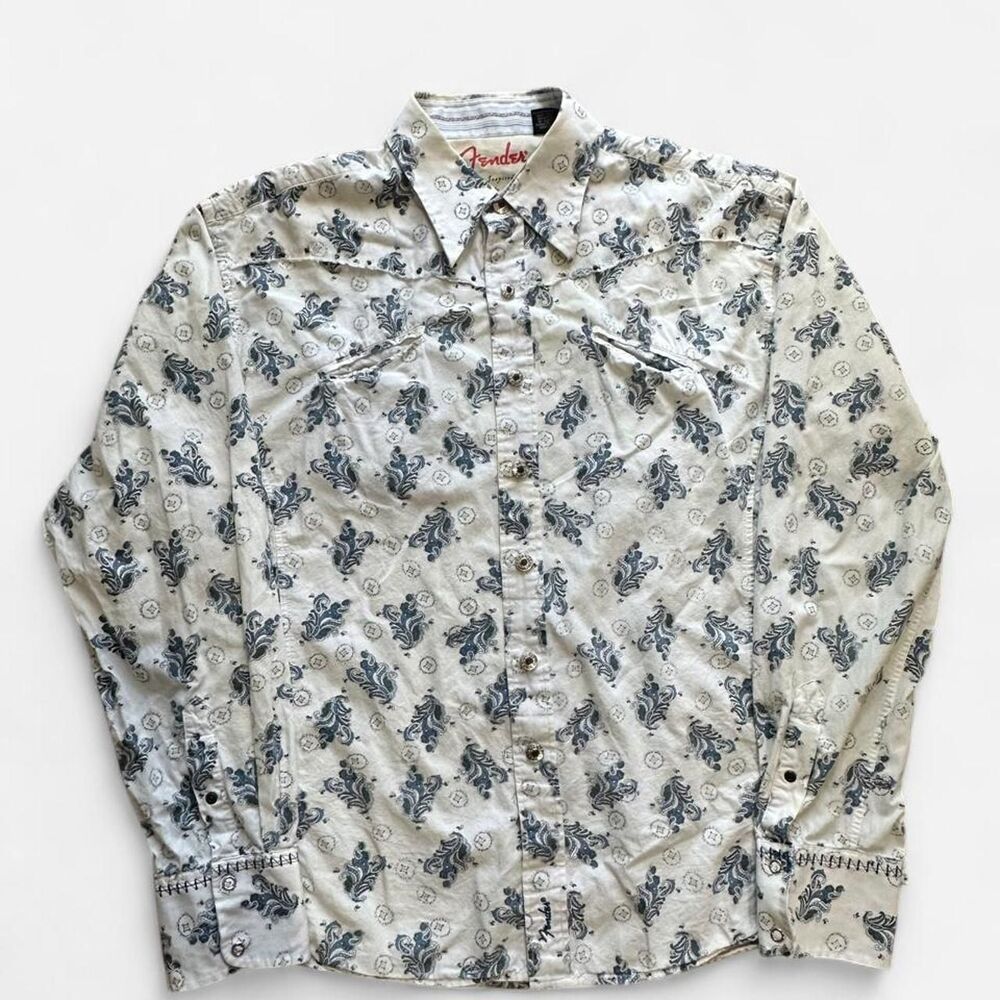 Fender Men's White and Cream Shirt